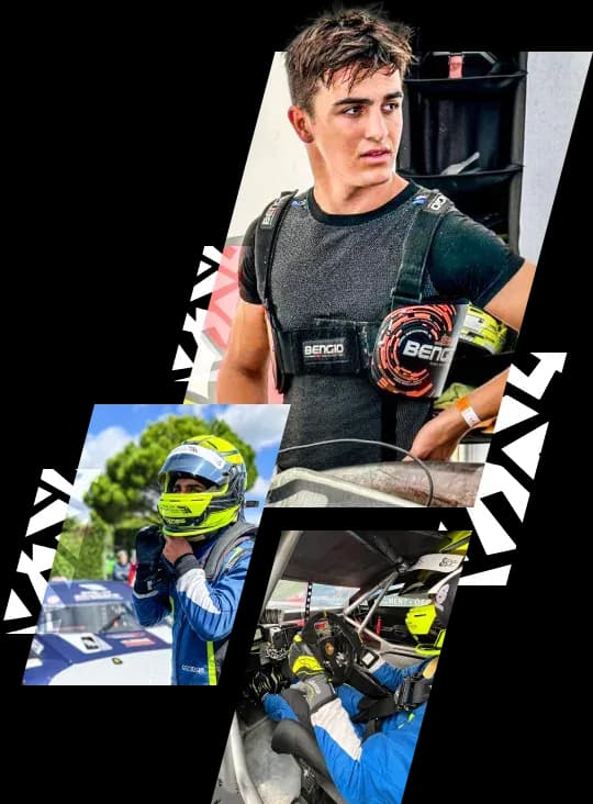 Sachel Rotgé en préparation, en karting et en simulateur